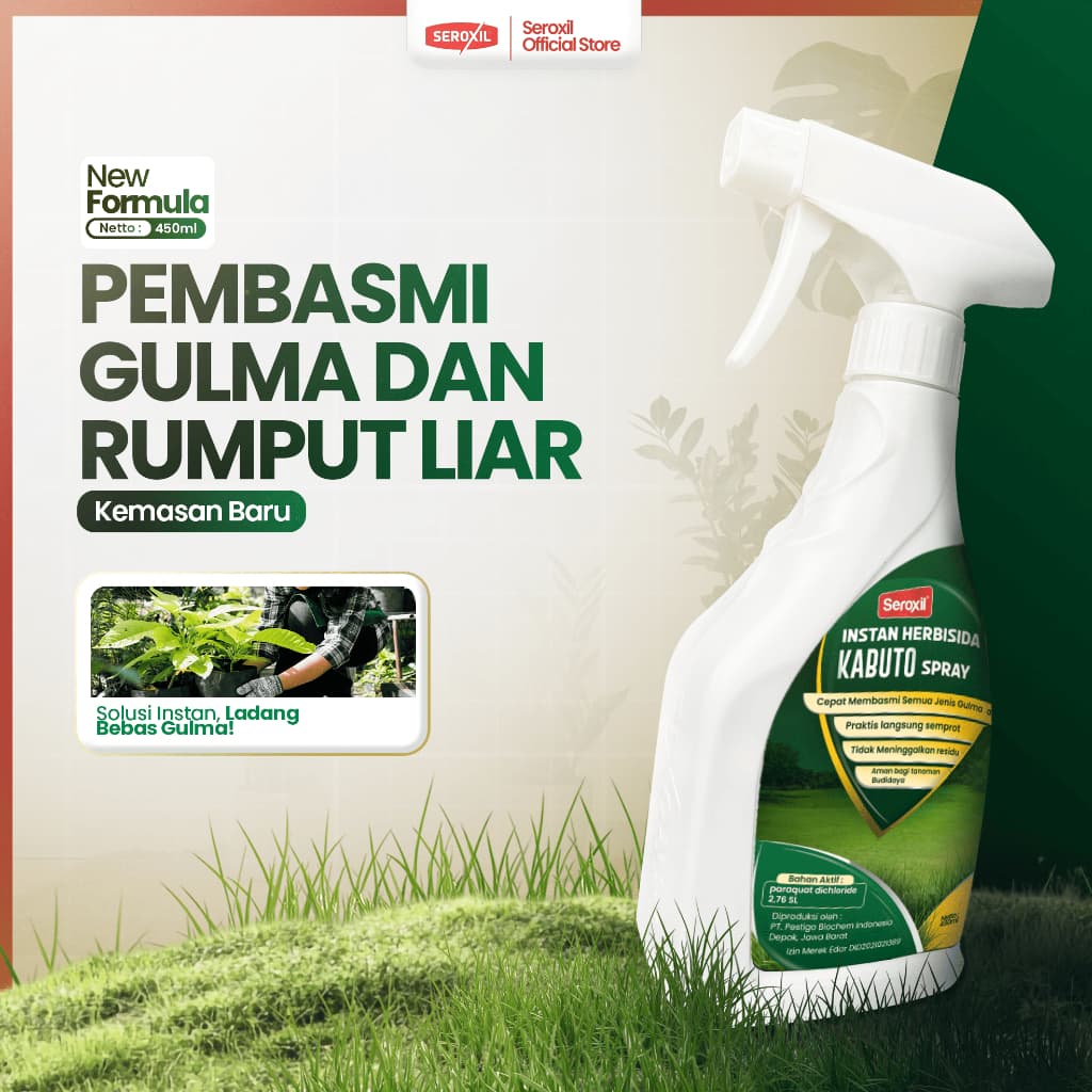 Seroxil Kabuto Cairan Pembasmi Rumput Liar Gulma Semprot Instan 450ml