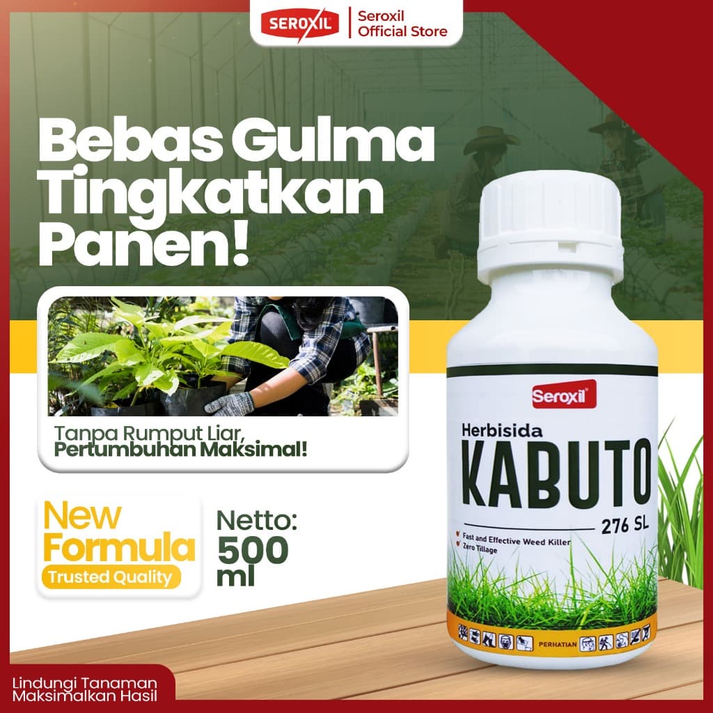 Seroxil Kabuto Pembasmi Rumput Liar, gulma, alang alang Sampai Akar Herbisida 500ml