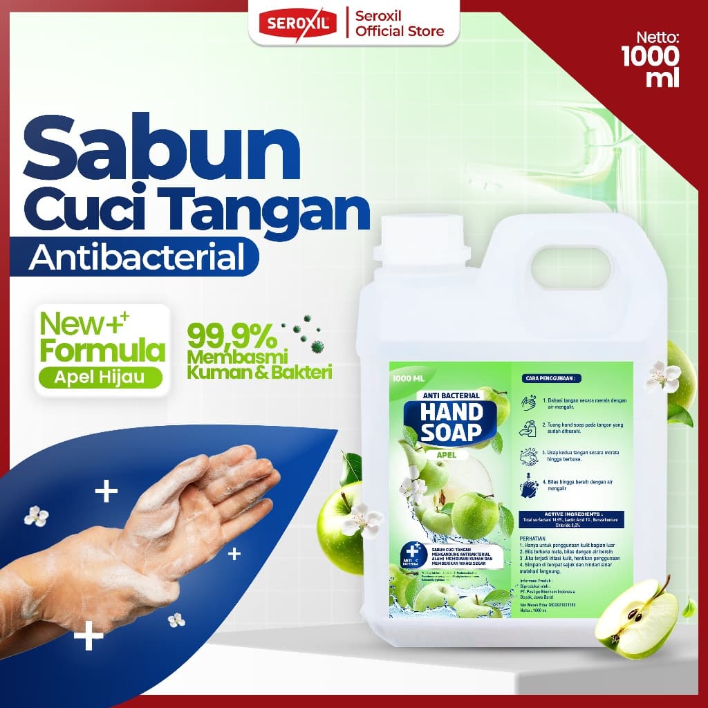Seroxil Sabun Cuci Tangan / Hand Wash / Hand Soap Anti Bakteri 1 Liter