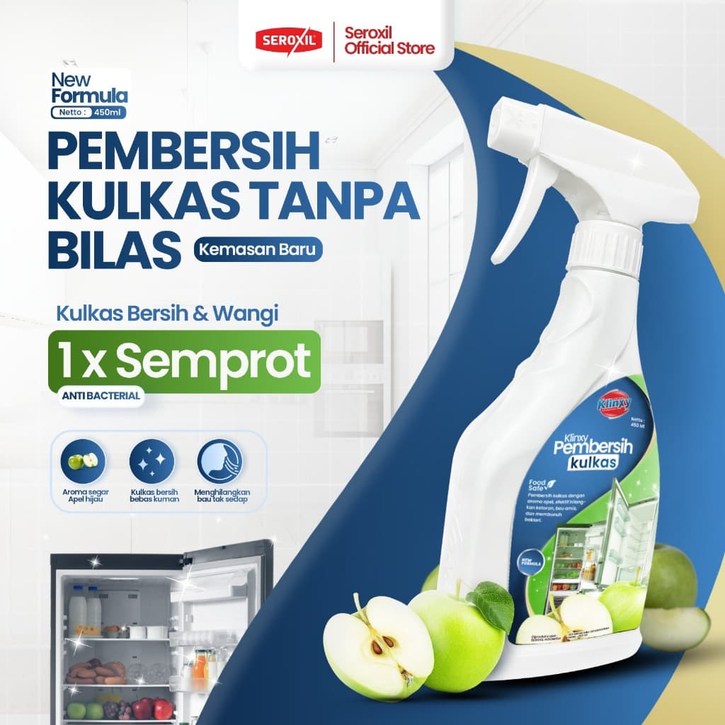 Seroxil Klinxy Cairan Pembersih Kulkas & Penghilang Bau Kulkas Freezer Refrigerator 450ml