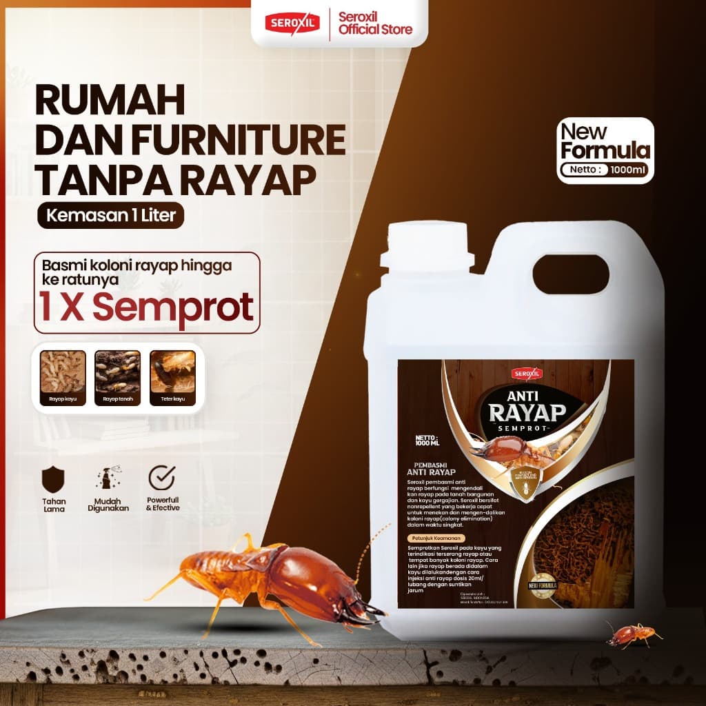 Seroxil Obat Pembasmi Anti Rayap Kayu Tanah Semprot Ampuh 1 Liter