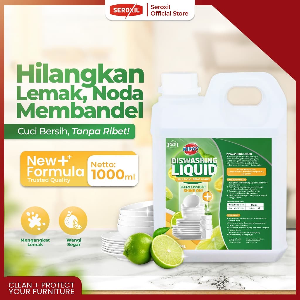 Seroxil Sabun Cuci Piring Diswashing Pencuci Piring Lime 1 Liter