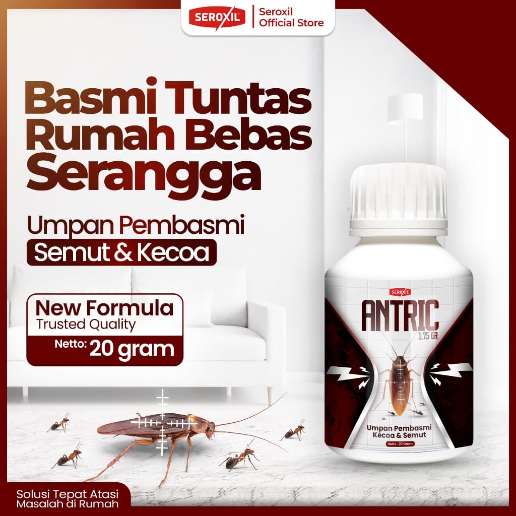 Seroxil Antric Obat Racun Umpan Pembasmi Semut Kecoa Ampuh 20 gram