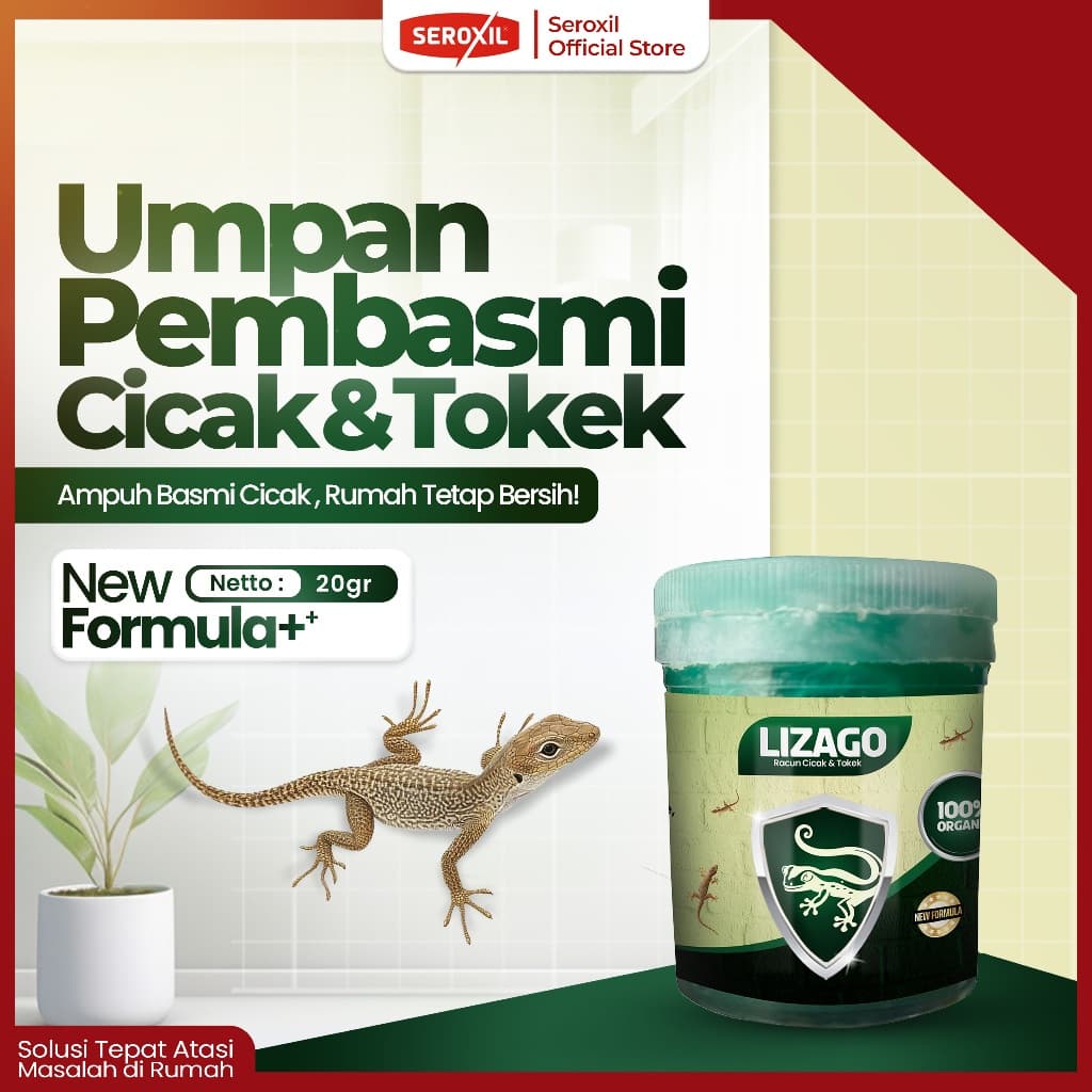 Seroxil Lizago Umpan Racun Pembasmi Cicak Cecak dan Tokek Herbal Ampuh 20 gram